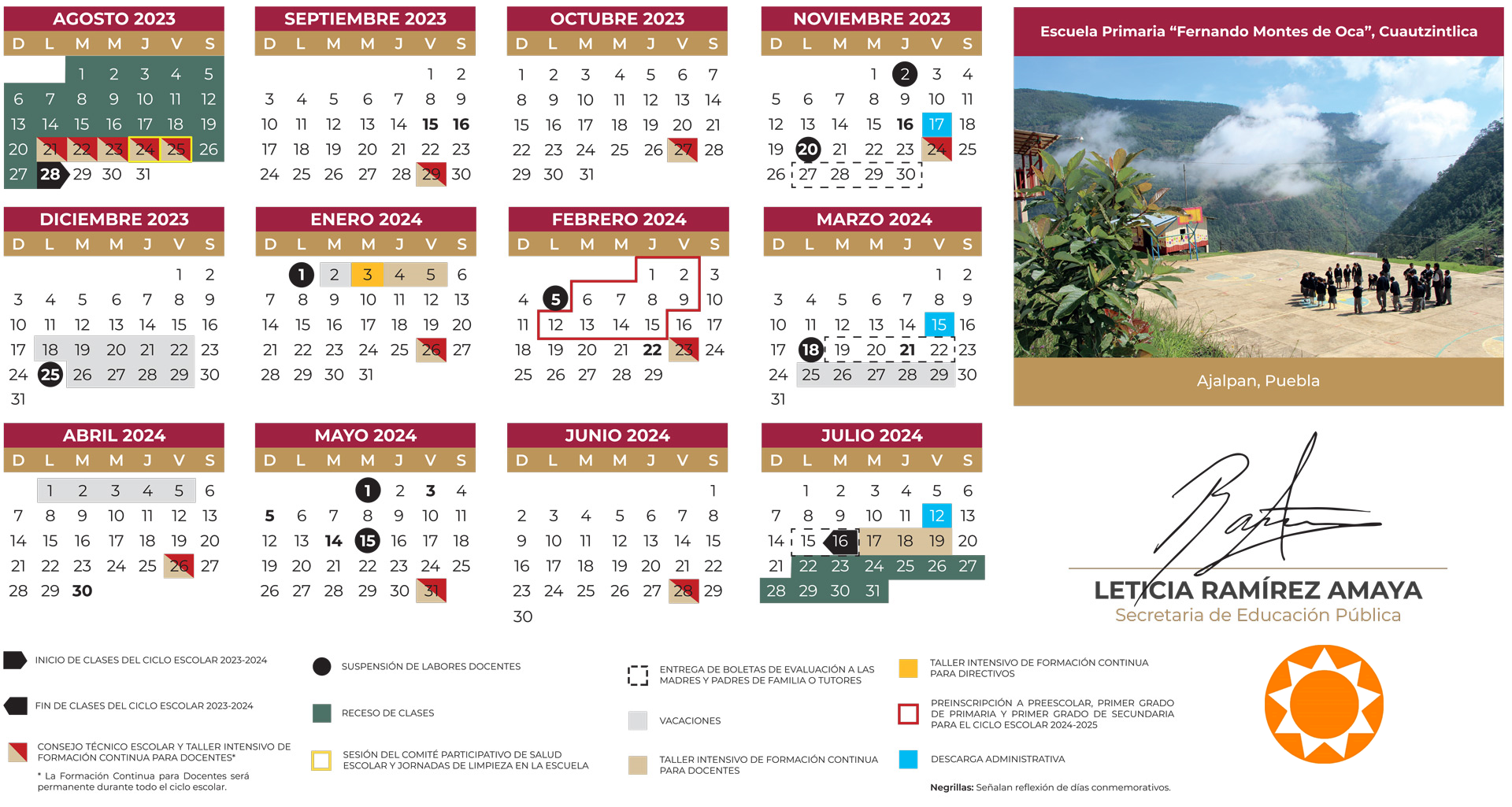 Calendario Escolar 20232024 Escuela Ipanti
