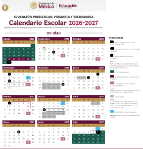 Calendario Escolar 2026-2027